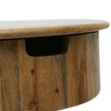 Mid-Century Modern Handcrafted Mango Wood End Table with Drawer, Natural and Black - NH733413
