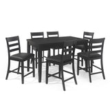 Farmhouse Wood Counter Height 7 Piece Dining Set - NH207413