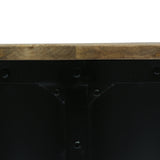 Industrial Handcrafted Mango Wood Side Table, Natural and Black - NH109413