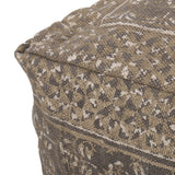 Handcrafted Boho Fabric Cube Pouf - NH138313