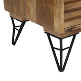 Handcrafted Boho Mango Wood Nightstand - NH849313