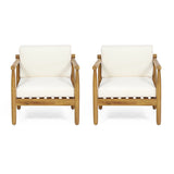 Outdoor Acacia Wood Club Chair (Set of 2) - NH768313