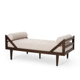 Contemporary Tufted Chaise Lounge with Rolled Accent Pillows - NH353413