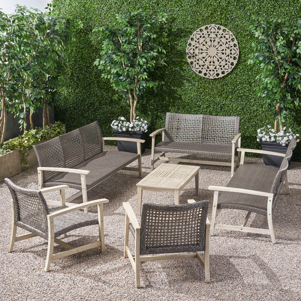 Outdoor 6 Piece Sofa and Loveseat Chat Set - NH391803