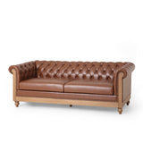 Tufted 3 Seater Sofa with Nailhead Trim - NH535413