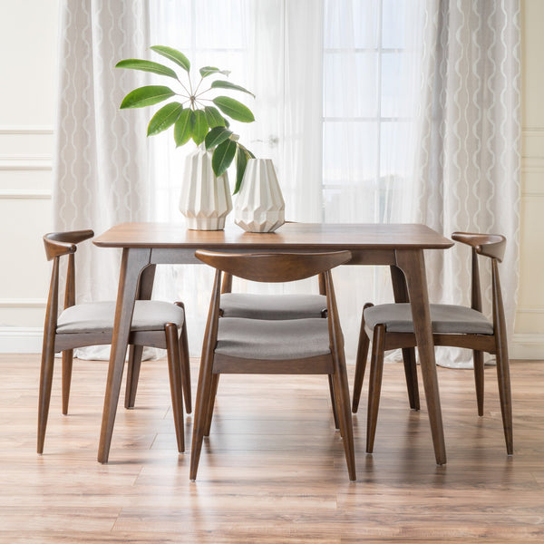 Mid-Century Walnut Finish 5 Piece Dining Set - NH900003