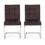 Modern Upholstered Waffle Stitch Dining Chairs, Set of 2 - NH795413