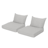 Outdoor Water Resistant Fabric Club Chair Cushions with Piping (Set of 2) - NH824313