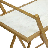 Handcrafted Modern Glam Marble Bar Cart - NH217313