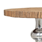 Handcrafted Rustic Glam Coffee Table with Raw Wood Tabletop - NH155313