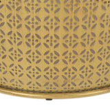 Boho Lace Cut Iron Coffee Table, Gold Brushed Brown - NH579413