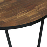 Modern Industrial Handcrafted Wooden Coffee Table, Natural and Black - NH316413