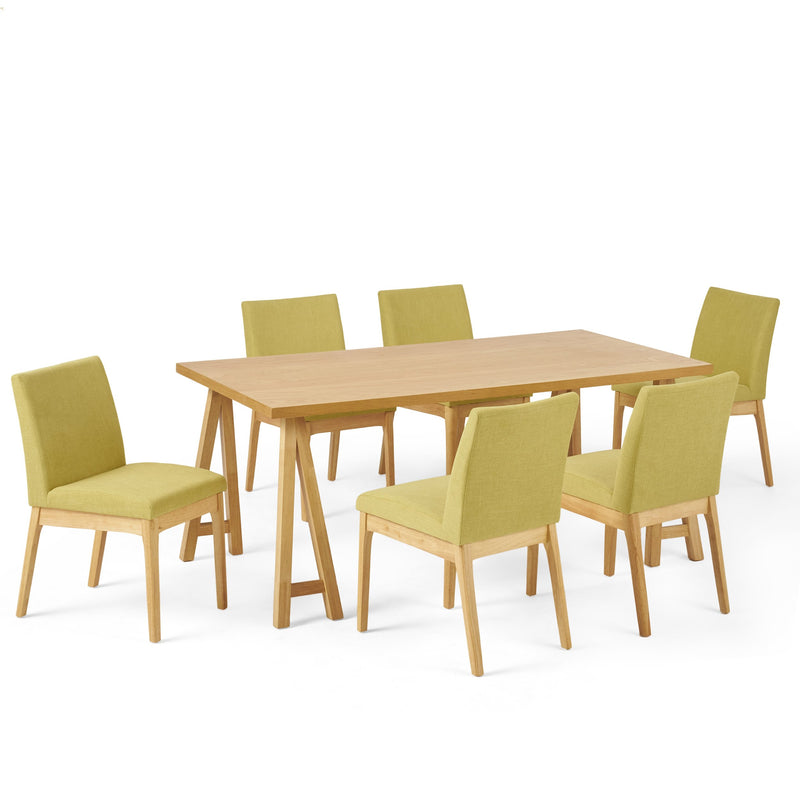 Mid-Century Modern 7 Piece Dining Set with A-Frame Table - NH833313