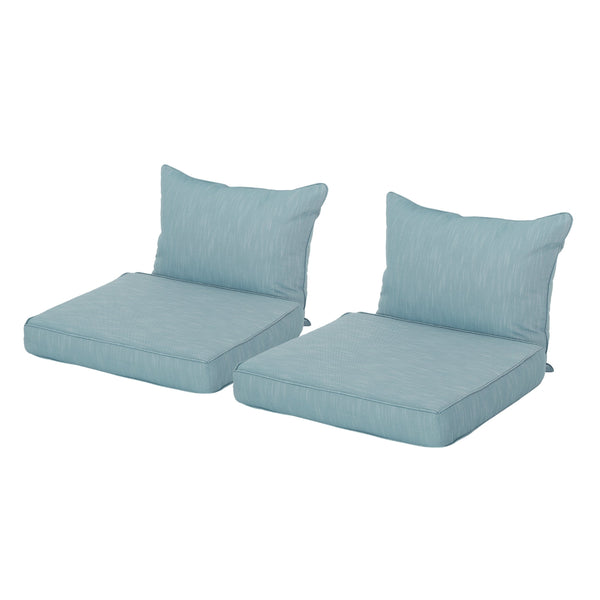 Outdoor Water Resistant Fabric Club Chair Cushions with Piping (Set of 2) - NH824313