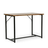 Modern Industrial Handcrafted Mango Wood Desk, Honey Brown and Black - NH564413