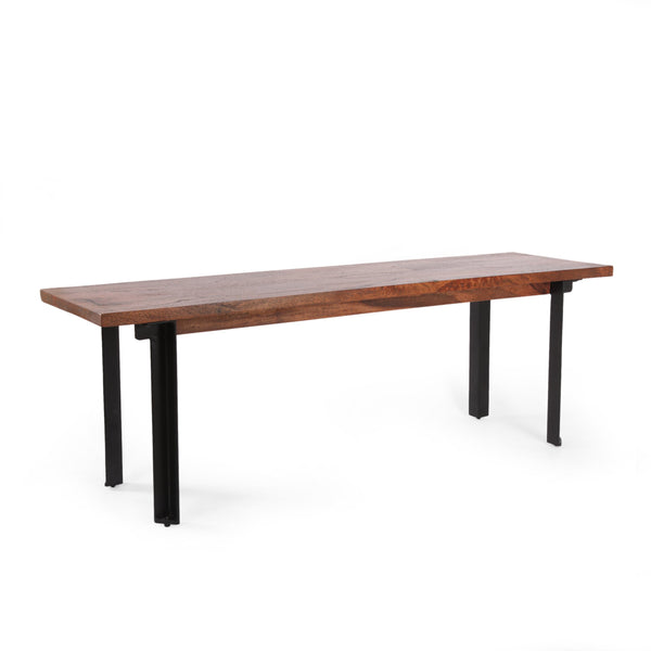 Handcrafted Modern Industrial Mango Wood Dining Bench - NH806313