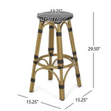 Dohney Outdoor French Aluminum 29.5 Inch Barstools, Set of 2