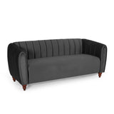 Modern Glam Velvet Channel Stitch 3 Seater Sofa - NH768413