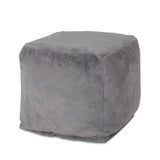 Pickerel Modern Glam Faux Fur Cube Pouf