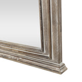 Traditional Acacia Wood Wall Mirror, White Washed Gray - NH303413