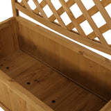 Traditional Rectangular Firwood Planter Box with Trellis - NH905313