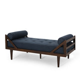 Contemporary Tufted Chaise Lounge with Rolled Accent Pillows - NH353413