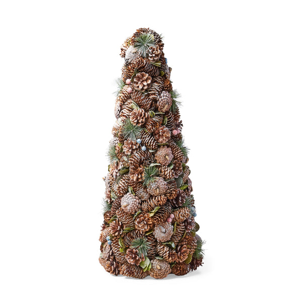 Pre-Decorated Pine Cone and Glitter Unlit Artificial Tabletop Christmas Tree - NH066313