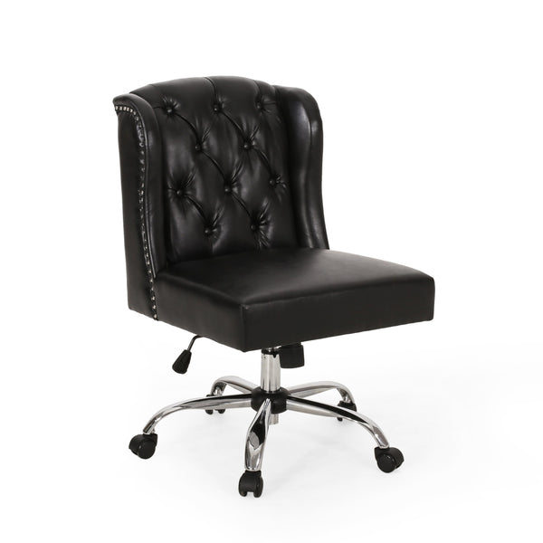 Contemporary Wingback Tufted Swivel Office Chair - NH931313