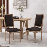 French Country Wood Upholstered Dining Chair, Set of 2 - NH155513