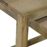 Rustic Handcrafted Mango Wood Nested Side Tables (Set of 3), Natural - NH969413