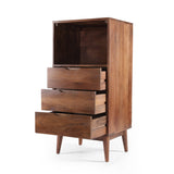 Handcrafted Mid-Century Modern Mango Wood 3 Drawer Chest - NH040413