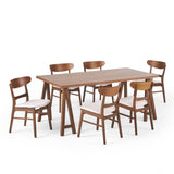 Mid-Century Modern 7 Piece Dining Set with A-Frame Table - NH992313