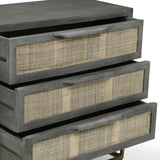 Handcrafted Boho Mango Wood 3 Drawer Cabinet - NH240413