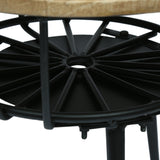 Modern Industrial Handcrafted Mango Wood Side Table, Natural and Black - NH598413