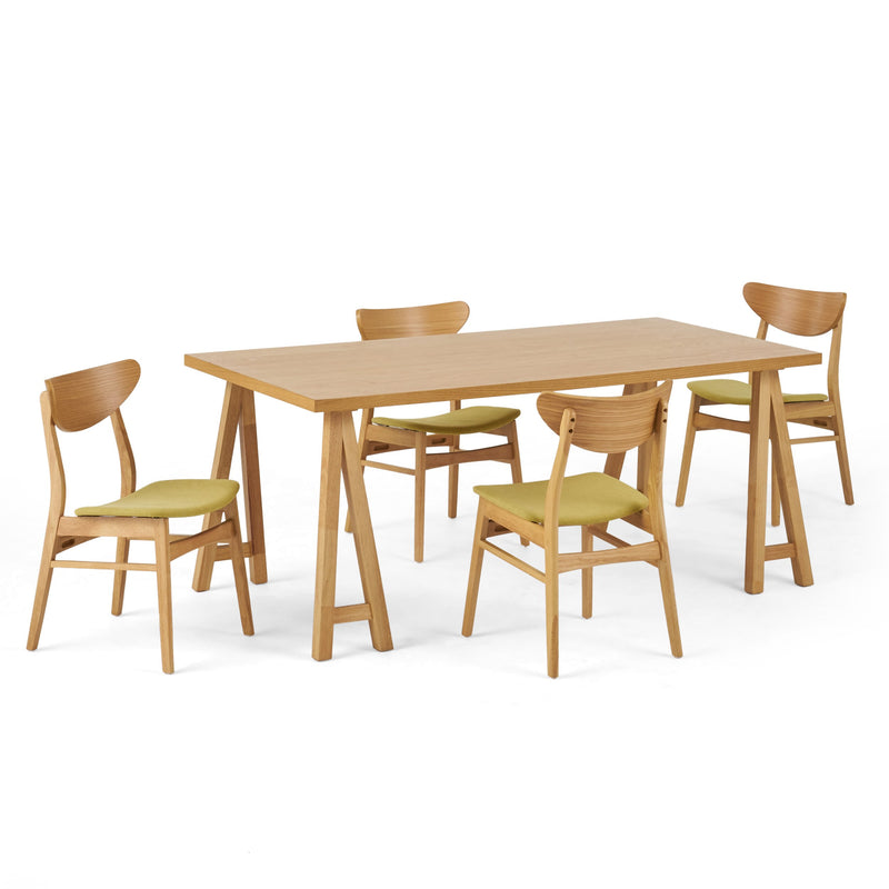 Mid-Century Modern 5 Piece Dining Set with A-Frame Table - NH543313