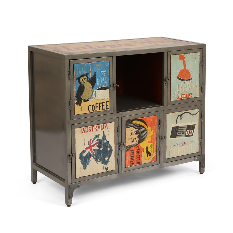 Handcrafted Boho 6 Cubby Cabinet - NH140413