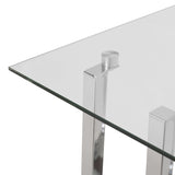 Modern Glass Top Side Table, Chrome - NH916413