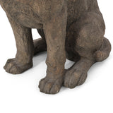 Outdoor Dog Garden Statue, Dark Brown - NH163413