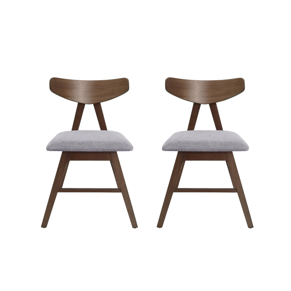 Sunapee Mid Century Modern Fabric Upholstered Wood Dining Chairs, Set