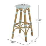 Dohney Outdoor French Aluminum 29.5 Inch Barstools, Set of 2