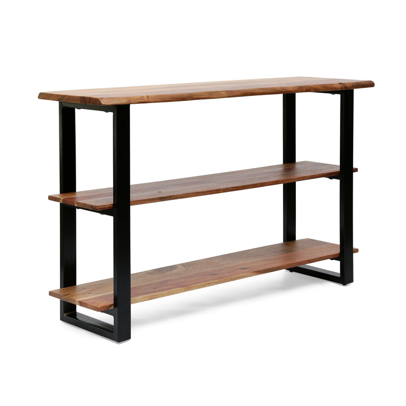 Handcrafted Modern Industrial Acacia Wood Media Console Table - NH116313
