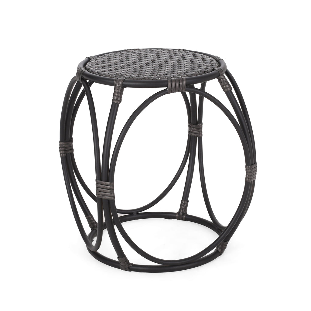 Coston Outdoor Wicker Side Table Noble House Furniture