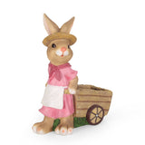Outdoor Decorative Rabbit Planter, Pink and Brown - NH589413