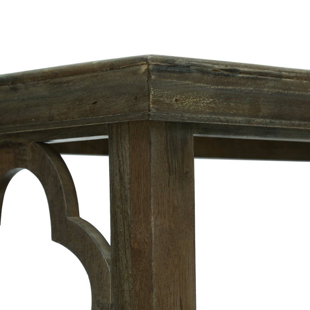 Traditional Handcrafted 2 Shelf Mango Wood Etagere Bookcase, Gray NH Noble House Furniture