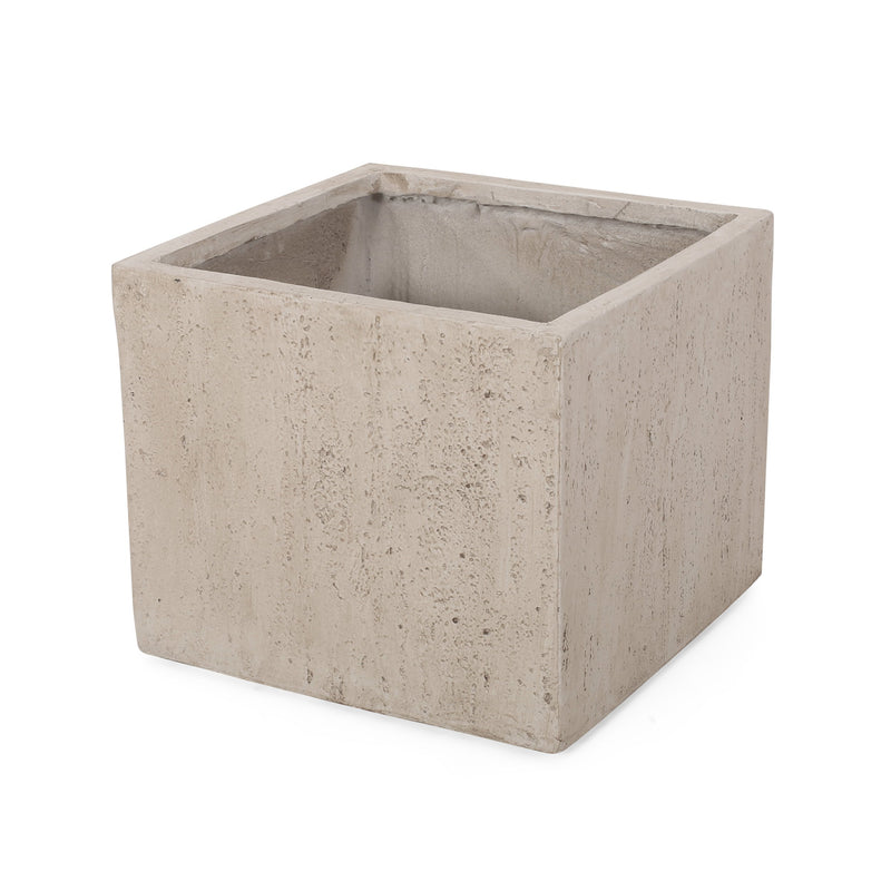 Outdoor Modern Cast Stone Square Planter - NH913313