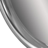 Modern Handcrafted Round Aluminum Wall Mirror, Silver - NH784413