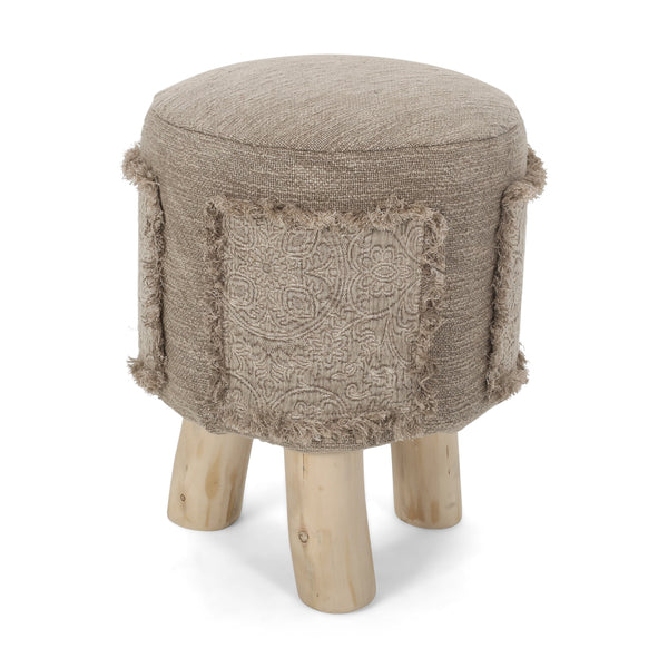 Handcrafted Boho Patch Stool - NH204313
