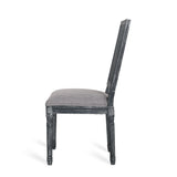 French Country Wood and Cane Upholstered Dining Chair, Set of 2 - NH784513