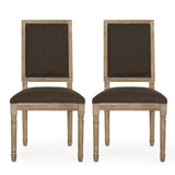 French Country Wood Upholstered Dining Chair, Set of 2 - NH155513