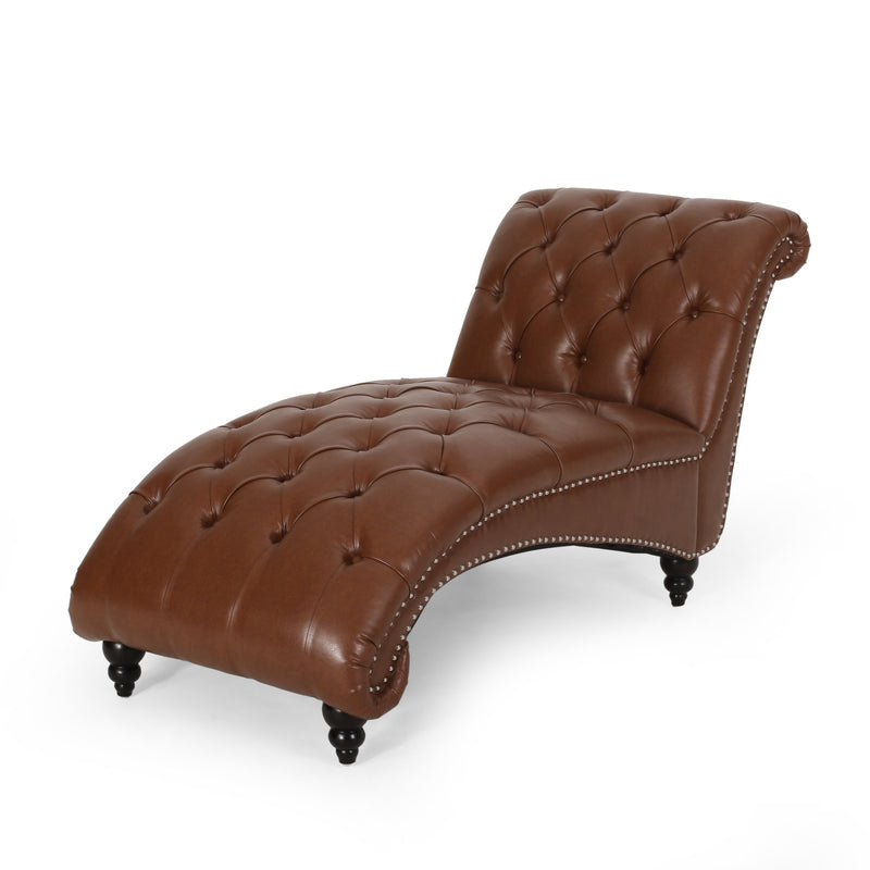 Contemporary Button Tufted Chaise Lounge - NH043413
